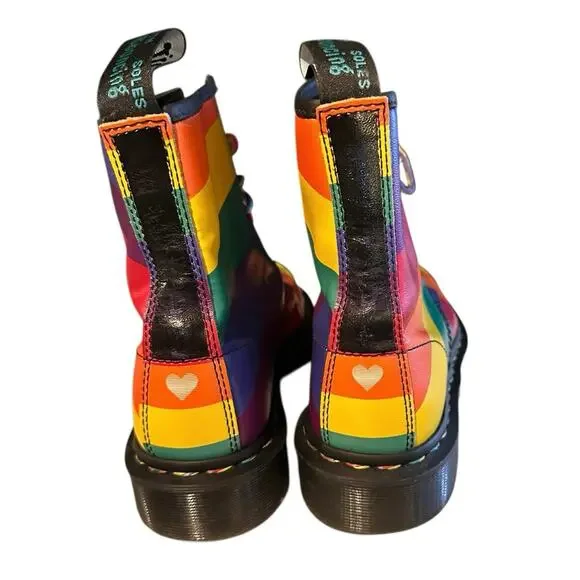Dr. Martens Rainbow Pride 8-eye combat boots, women’s size 8 US / 6 UK / 39 EU - Picture 6 of 9